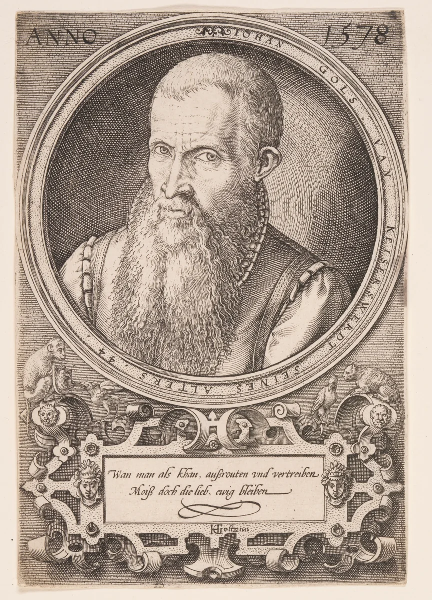 Jan Goltz II, Father of the Artist by Hendrick Goltzius, print, 1578