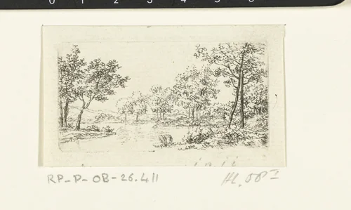 Landschap met rivier en bomen by Ernst Willem Jan Bagelaar, print, 1798-1837