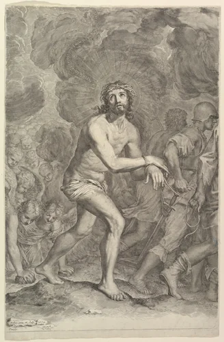 Christ Taken by Soldiers (La Montée au Calvaire) by Claude Mellan, print, 1659