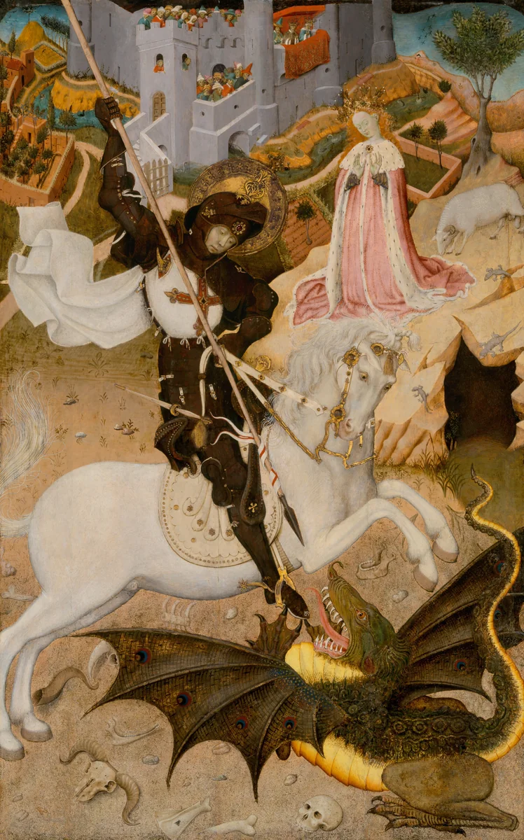 Saint George and the Dragon by Bernat Martorell, painting, 1434-1435