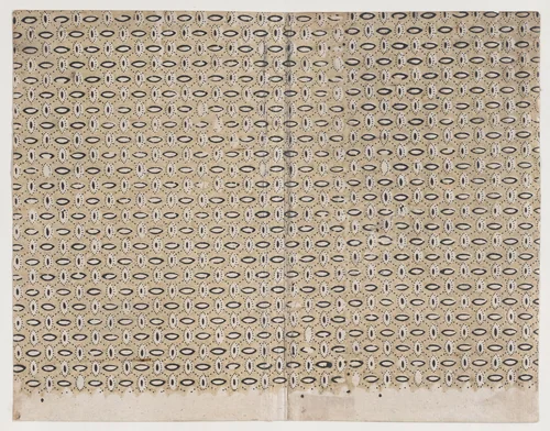 Book cover with pattern of ovals and dots by anonymous, print, 1800-1900