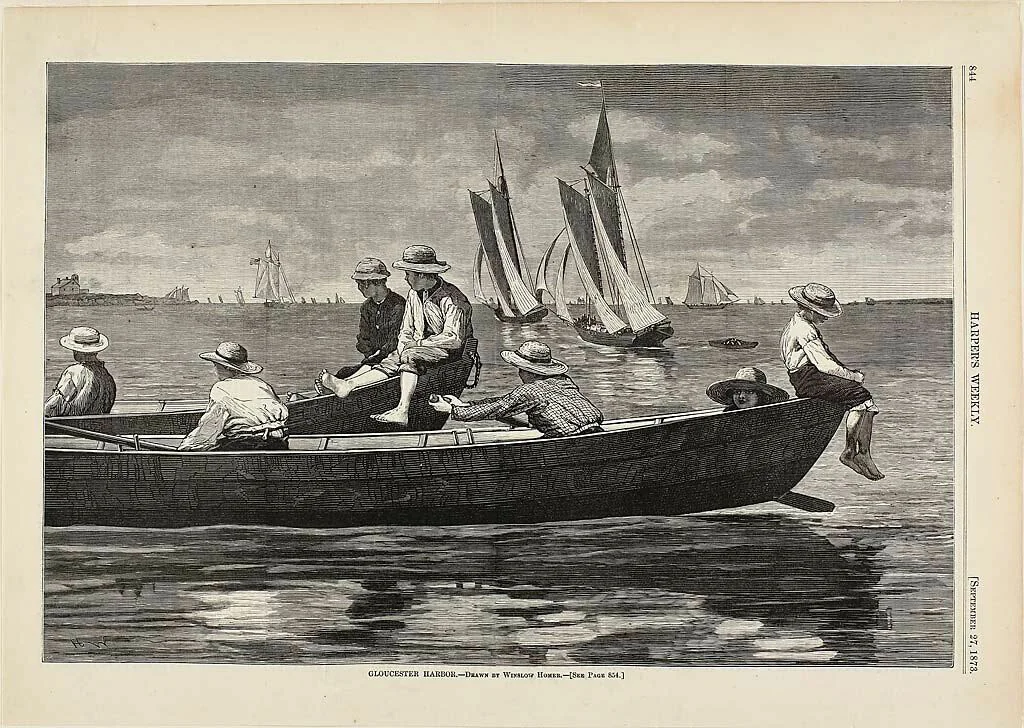 Gloucester Harbor by Winslow Homer, print, 1873