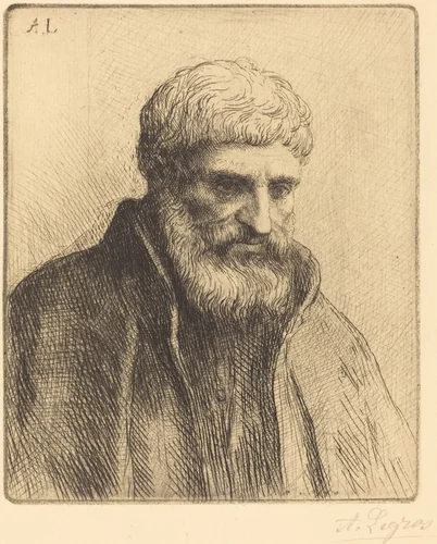 Study of an Old Man (Etude de vieillard) by Alphonse Legros, print, 1837-1911
