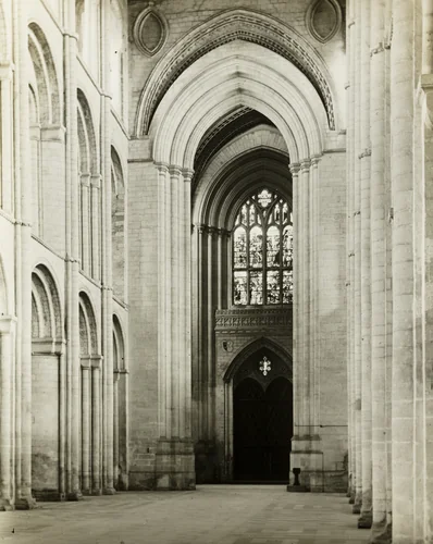 Ely Cathedral: Nave, Arches at West End by Frederick Evans, photograph, 1891
