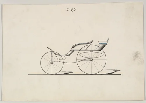 Pony Phaeton with Rumble #671 by Brewster & Co., drawing, 1860-1870