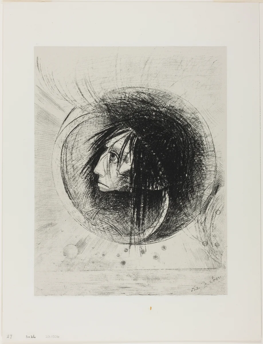Blossoming, plate one from In Dreams by Odilon Redon, print, 1879