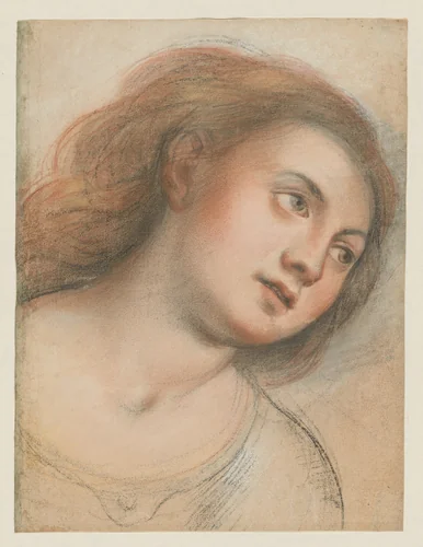 Study for Female Head (verso); Head of Christ (recto) by Carlo Francesco Nuvolone, artwork, 1635-1640