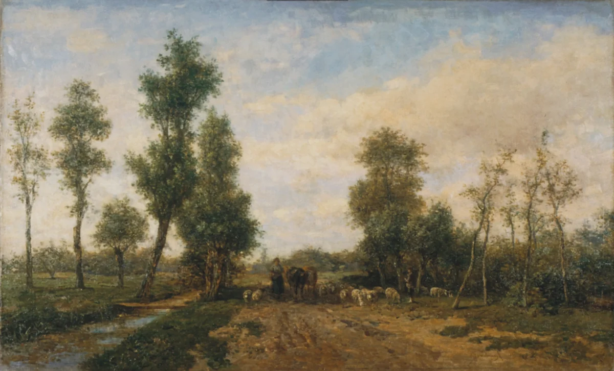 Landscape with Sandy Road by Simon van den Berg, painting
