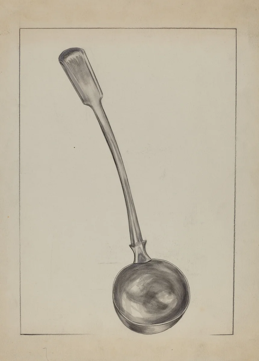 Pewter Ladle by Matthew Mangiacotti, index of american design, 1936