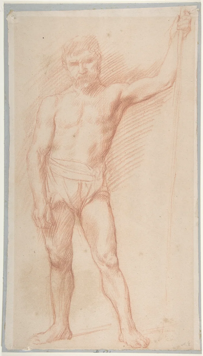 Study of a Figure by Alphonse Legros, drawing, 1837-1911