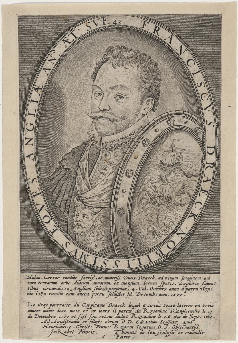 Sir Francis Drake by Thomas de Leu; Jean Rabel, print, 1560-1620