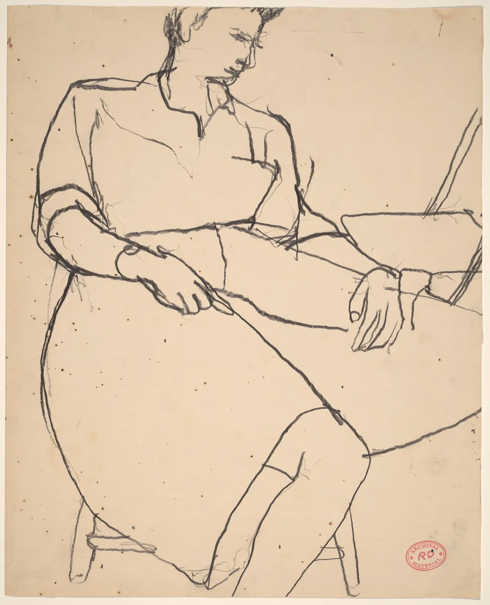 Untitled [seated woman] by Richard Diebenkorn, drawing, 1955-1967