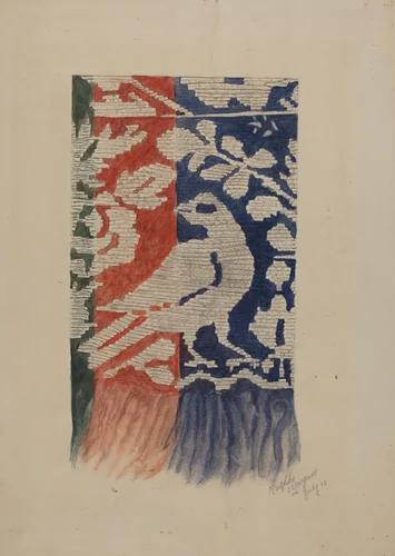 Jacquard Coverlet (Detail) by Ralph N. Morgan, index of american design, 1941