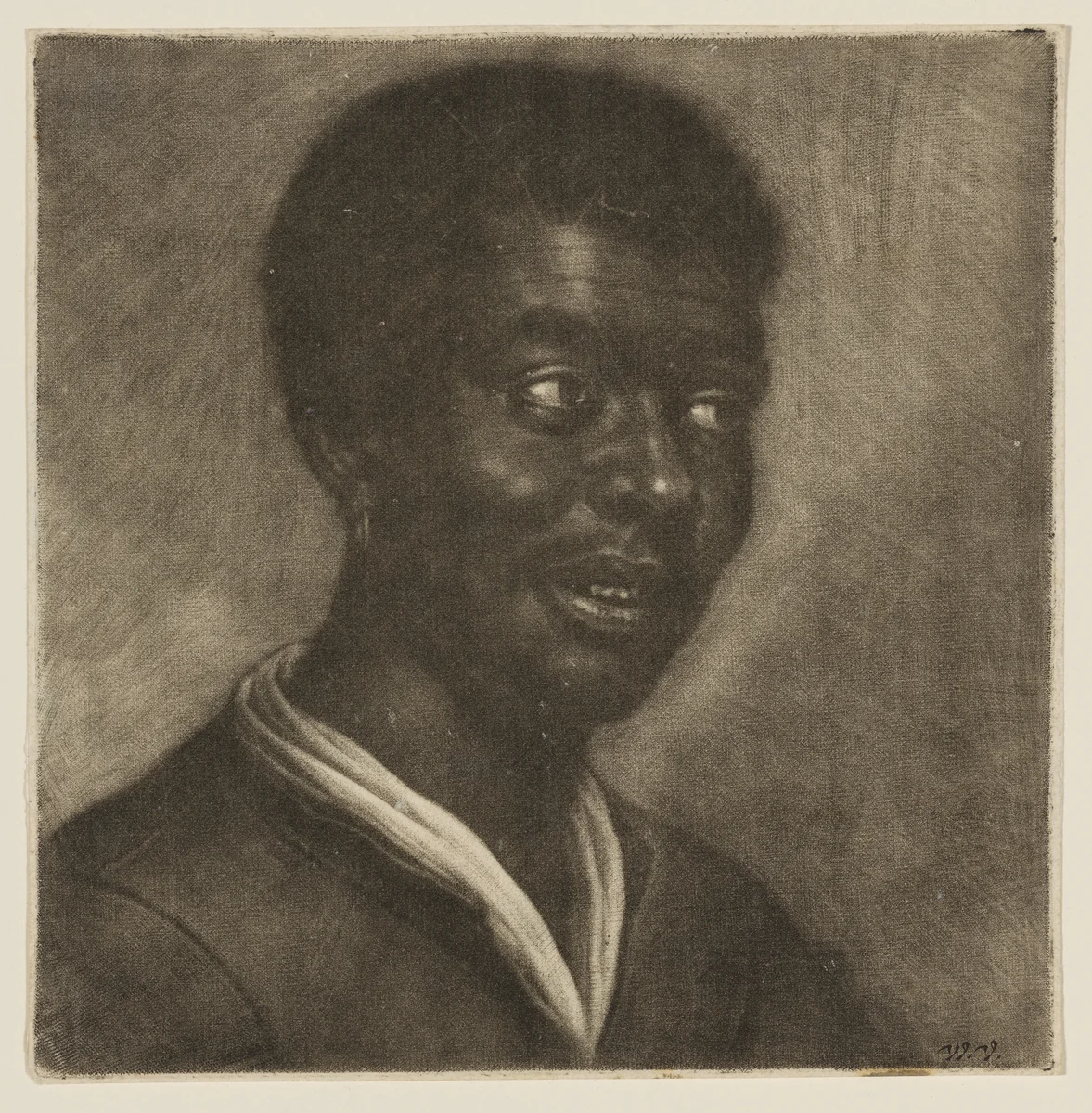 Head of a Black Man by Wallerant Vaillant, print, 1635-1677