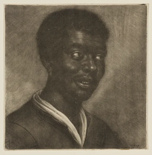Head of a Black Man by Wallerant Vaillant, print, 1635-1677
