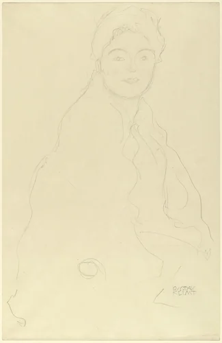Seated Woman (Sitzend nach rechts, Halbbild) by Gustav Klimt, drawing, 1915