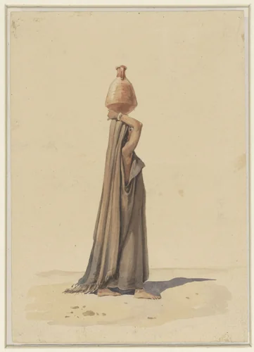 Waterdraagster by Émile Prisse d'Avennes, drawing, 1840-1879