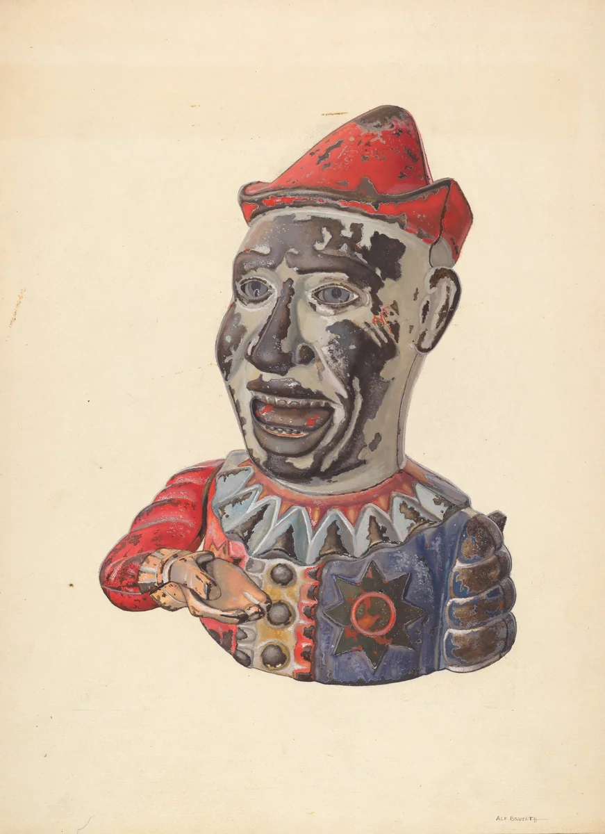 Humpty Dumpty Mechanical Bank by Alf Bruseth, index of american design, 1938