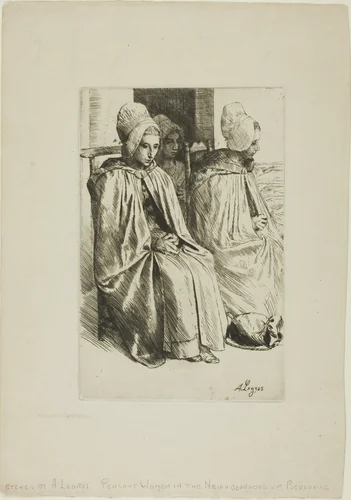 Peasant Women from Near Boulogne by Alphonse Legros, print, 1873