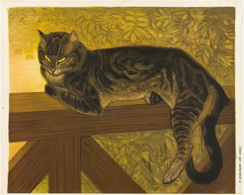 Summer: Cat on a Balustrade by Théophile Alexandre Steinlen, print, 1909