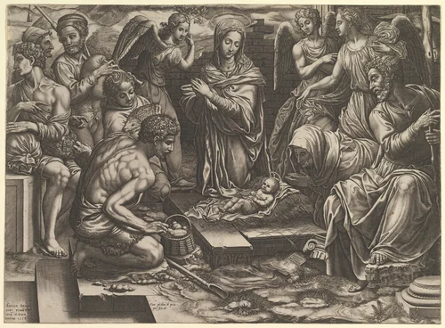 The Nativity by Giorgio Ghisi, print, 1553
