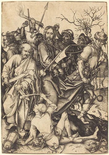 The Betrayal and Capture of Christ by Martin Schongauer, print, 1480