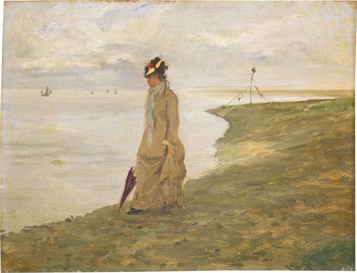 Woman by the Seaside by French 19th Century, painting, 1800-1899