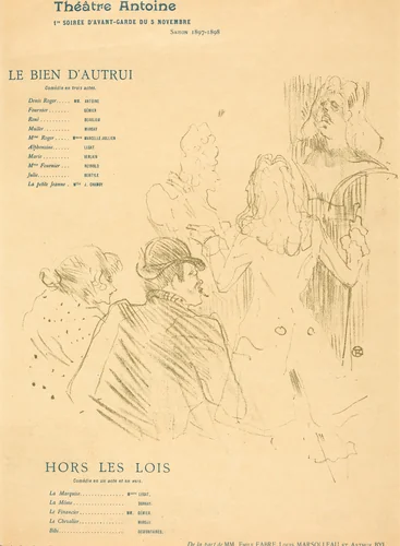 Le Bien d'autrui; Hors Les Lois by Henri de Toulouse-Lautrec, print, 1897