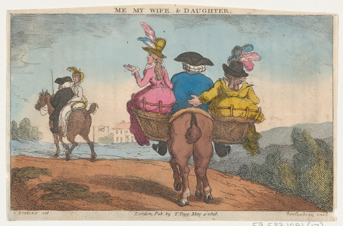 Me, My Wife & Daughter by Thomas Rowlandson, print, 1808