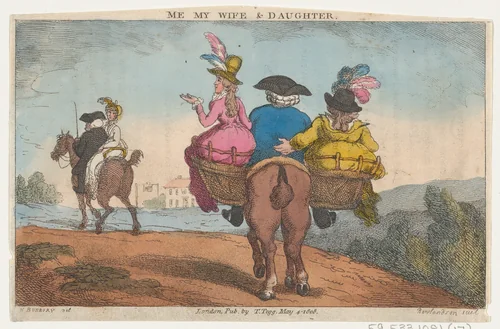 Me, My Wife & Daughter by Thomas Rowlandson, print, 1808