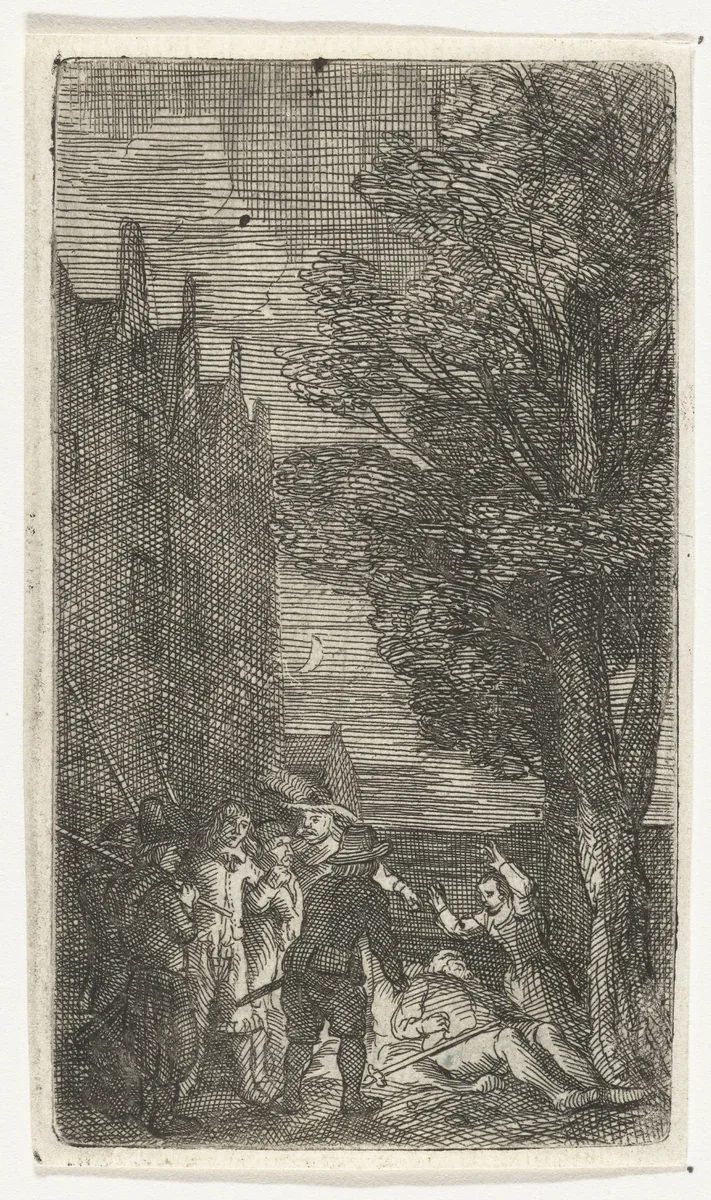Nachtelijke moord by Samuel van Hoogstraten, print, 1648-1650