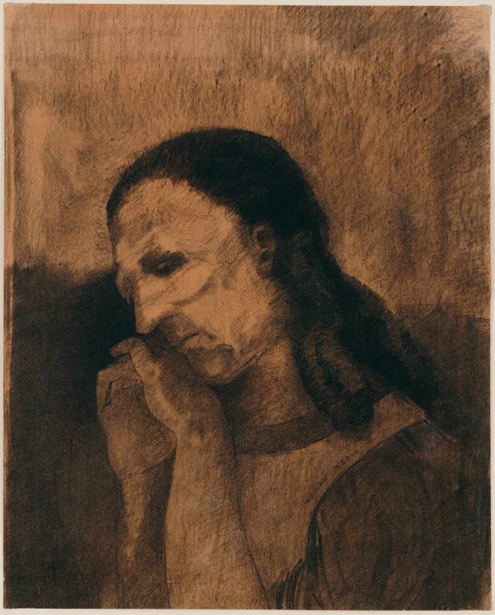 The Celt by Odilon Redon, drawing, 1878