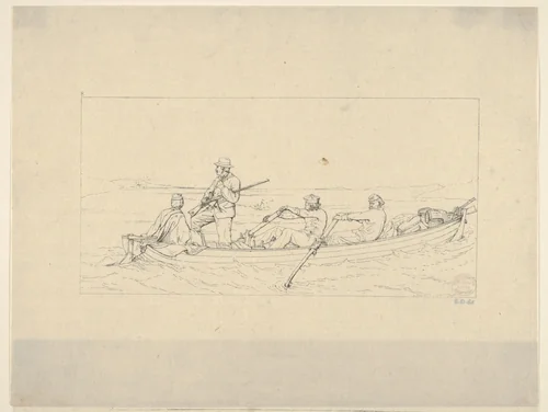 Marylanders Crossing the Potomac to Join the Southern Army (from Confederate War Etchings) by Adalbert John Volck, print, 1861-1863