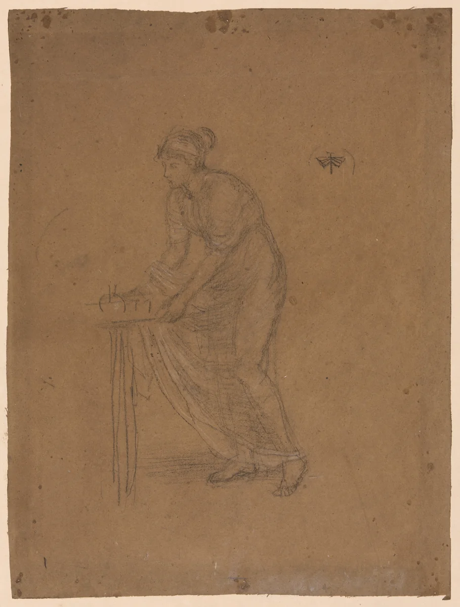 Draped Model by James McNeill Whistler, drawing, 1866-1869