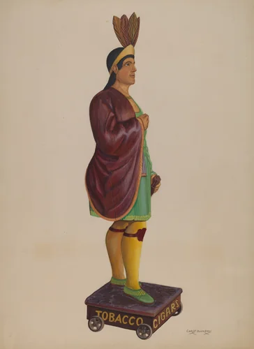 Cigar Store Indian by Chris Makrenos, index of american design, 1937