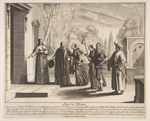 Lodge the Pilgrims by Abraham Bosse, print, 1635