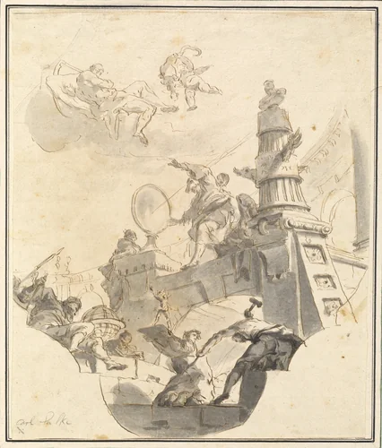 An Allegory of Wisdom and the Arts by Franz Karl Palko, drawing, 1750-1755