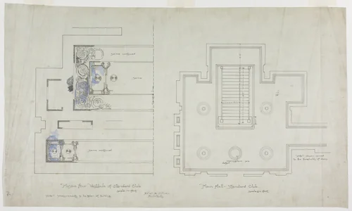 Standard Club, Chicago, Illinois, Mosaic Floor for Vestibule and Main Hall by Adler and Sullivan, drawing, 1887-1888