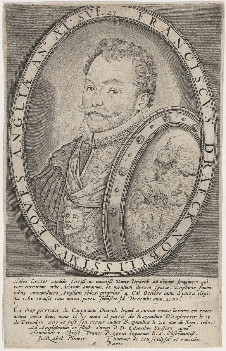 Sir Francis Drake by Thomas de Leu; Jean Rabel, print, 1560-1620