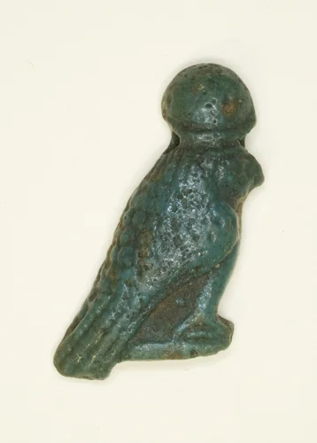 Amulet of the God Khonsu as a Falcon by Egyptian, metalwork, -664--332