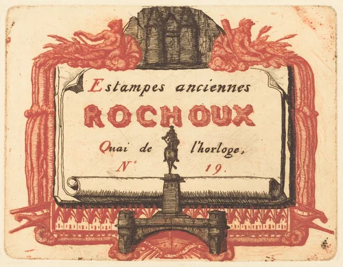 Adresse de Rochoux, Marchand d'estampes (The Address-Card of Rochoux, a Printseller) by Charles Meryon, print, 1856