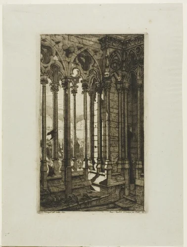 The Gallery of Notre-Dame, Paris by Charles Meryon, print, 1853
