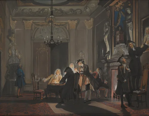 'Erat Sermo inter Fratres' (The brothers conversed) by Cornelis Troost, pastel, 1740