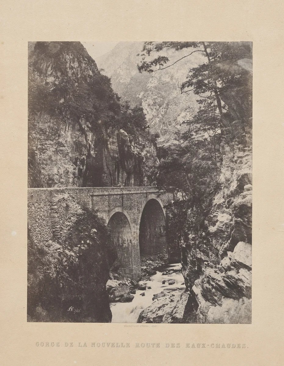 Gorge de la Nouvelle Route des Eaux-Chaudes by John Stewart, photograph, 1846-1856