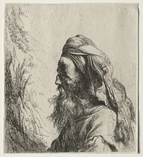 Head of an Oriental by Jan Lievens, print, 1623-1674