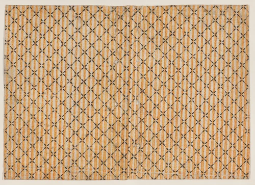 Sheet with stripe and grid pattern by anonymous, print, 1800-1900