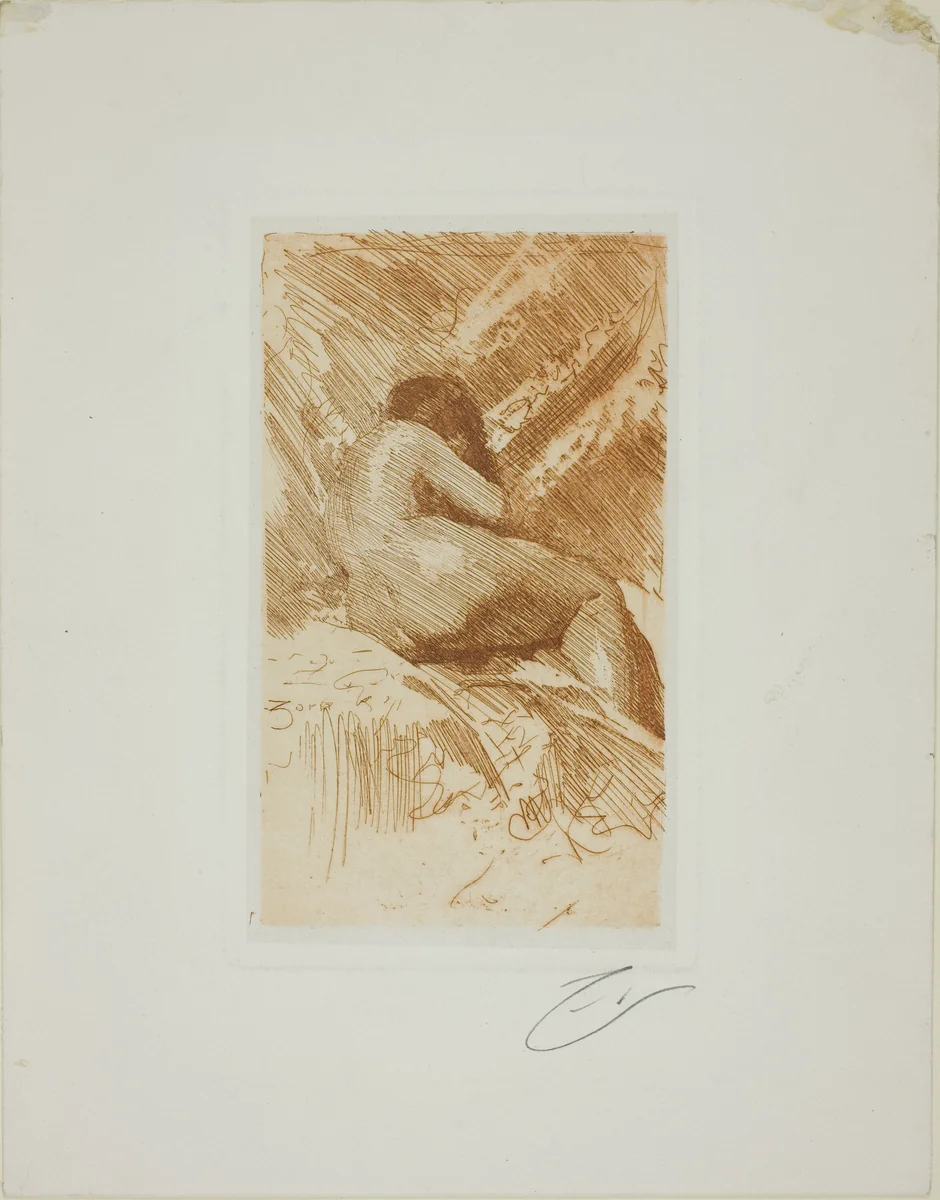 Nude Study by Anders Zorn, print, 1884