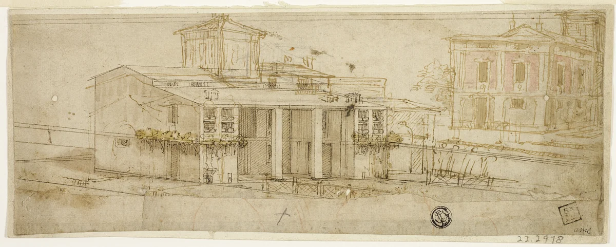 Sketches of Tuscan Villas by Bernardo Buontalenti, drawing, 1556-1608