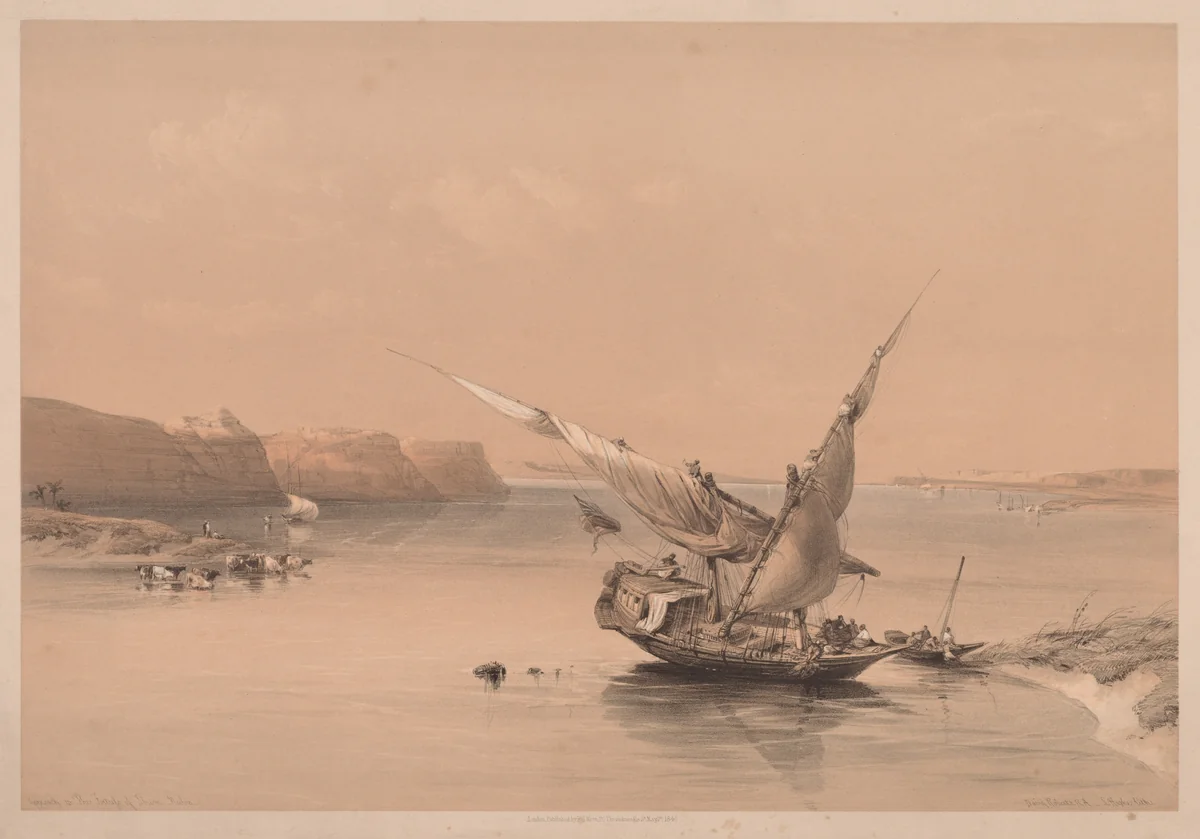 Egypt and Nubia: Volume II - No. 6, Approach to the Fortress of Ibrim, Nubia by Louis Haghe, print, 1838
