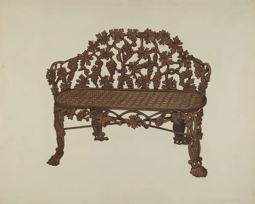 Bench in Cemetary Lot by Fred Hassebrock, index of american design, 1941